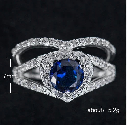 Elegant heart-shaped diamond plated ring with premium 18k platinum finish and durable alloy construction