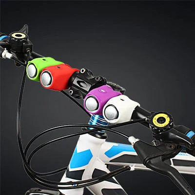Powerful 120 dB bicycle siren with 6 customisable sound modes, made of premium silica gel for durable and waterproof performance