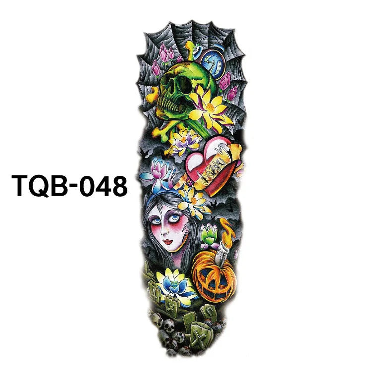 Waterproof Full Arm Tattoo Sticker in various colours for temporary body art