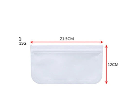 Reusable fresh keeping food storage bags made of durable PEVA material with silica gel and silicone for long-lasting food freshness