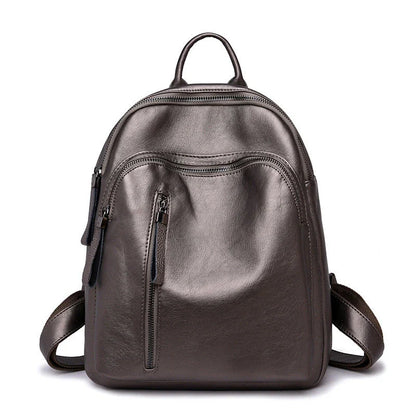Stylish PU backpack in black, red, and blue colors with multiple compartments and adjustable straps for versatile and organized storage
