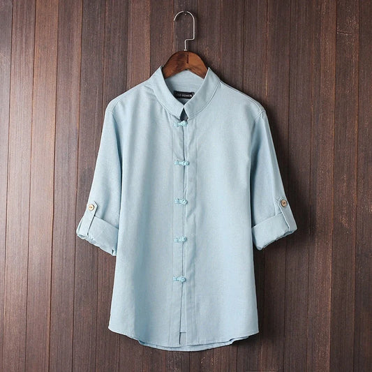 Men's vintage-inspired linen blend plus size shirt in a variety of classic colors