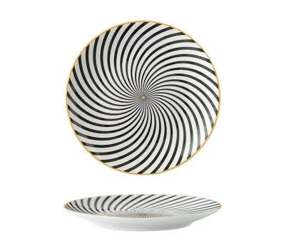 8-inch Nordic style geometric ceramic plate for modern dining