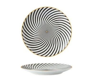 8-inch Nordic style geometric ceramic plate for modern dining