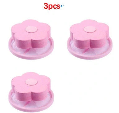 Flower-designed float filter for washing machine hair removal, 9.5cm by 4.0cm