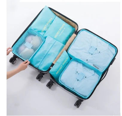 Premium waterproof nylon travel organizer set with mesh panels for easy visibility and organization