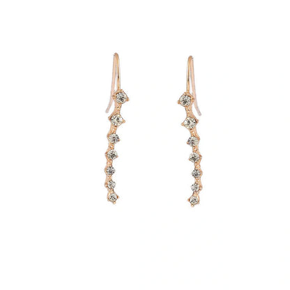 Elegant 7cm rhinestone bridal earrings in gold and silver options