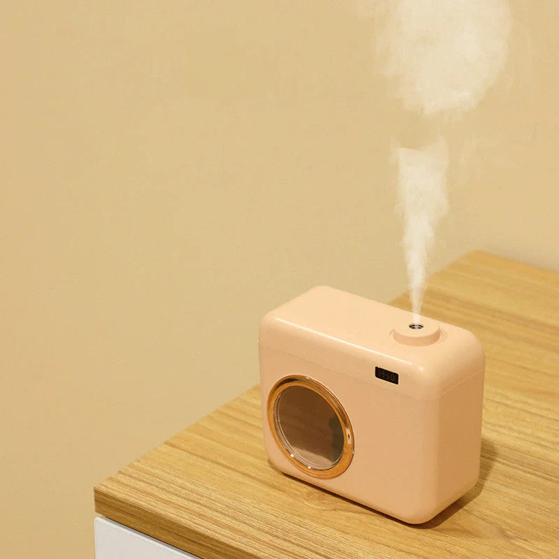 USB Camera-Shaped Desktop Humidifier with night light and aromatherapy function