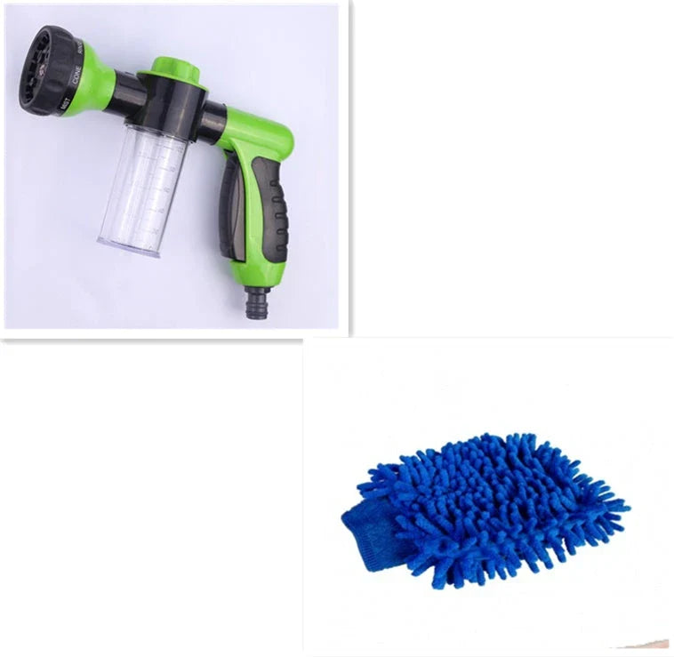 A premium high-pressure automotive foam sprayer with adjustable 8-in-1 spray settings for efficient car washing, garden maintenance, and household cleaning