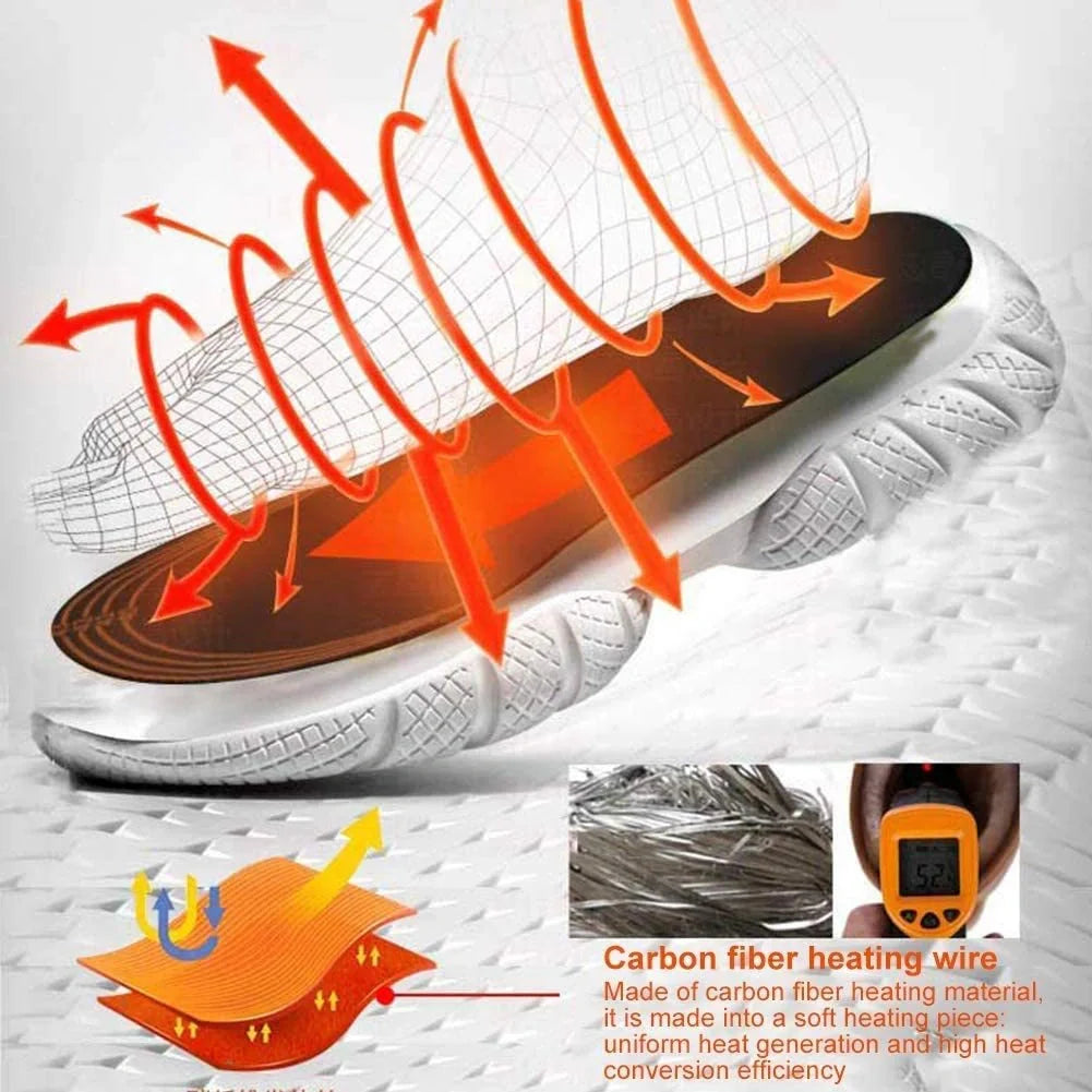 USB heated insoles for boots and sneakers with customisable fit and even heat distribution