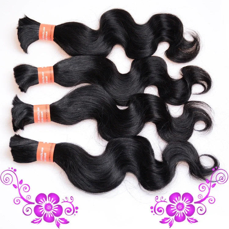 7A body wave human hair handle in various lengths for natural styling