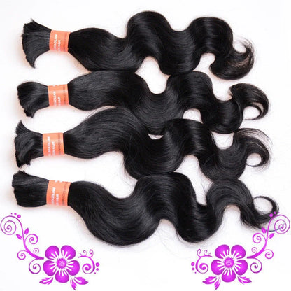 7A body wave human hair handle in various lengths for natural styling