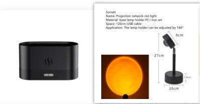 Elegant mist diffuser with realistic flame effect, designed for relaxation and aromatherapy in home, office, or yoga studio