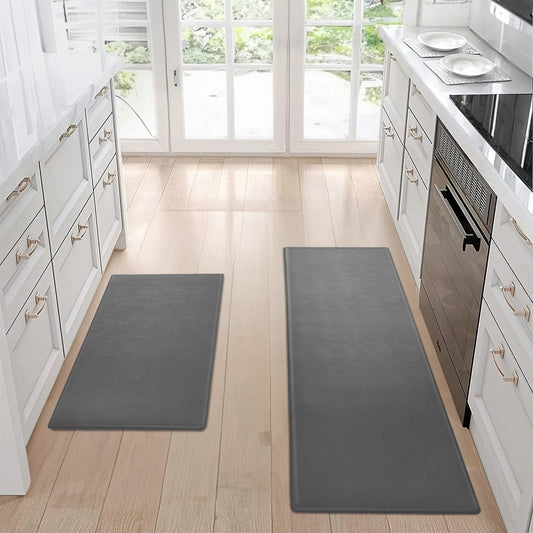 Non-slip waterproof kitchen floor mat set in grey, 44x13x13cm