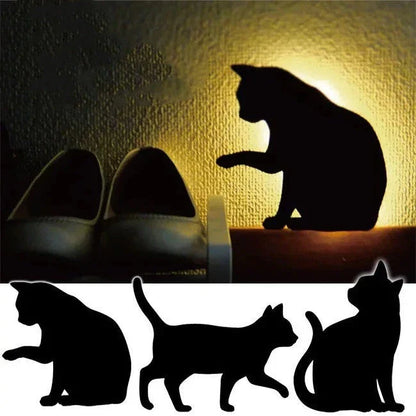 A stylish cat-shaped smart sensor night light that automatically illuminates a room when motion is detected, creating a warm and cozy atmosphere.