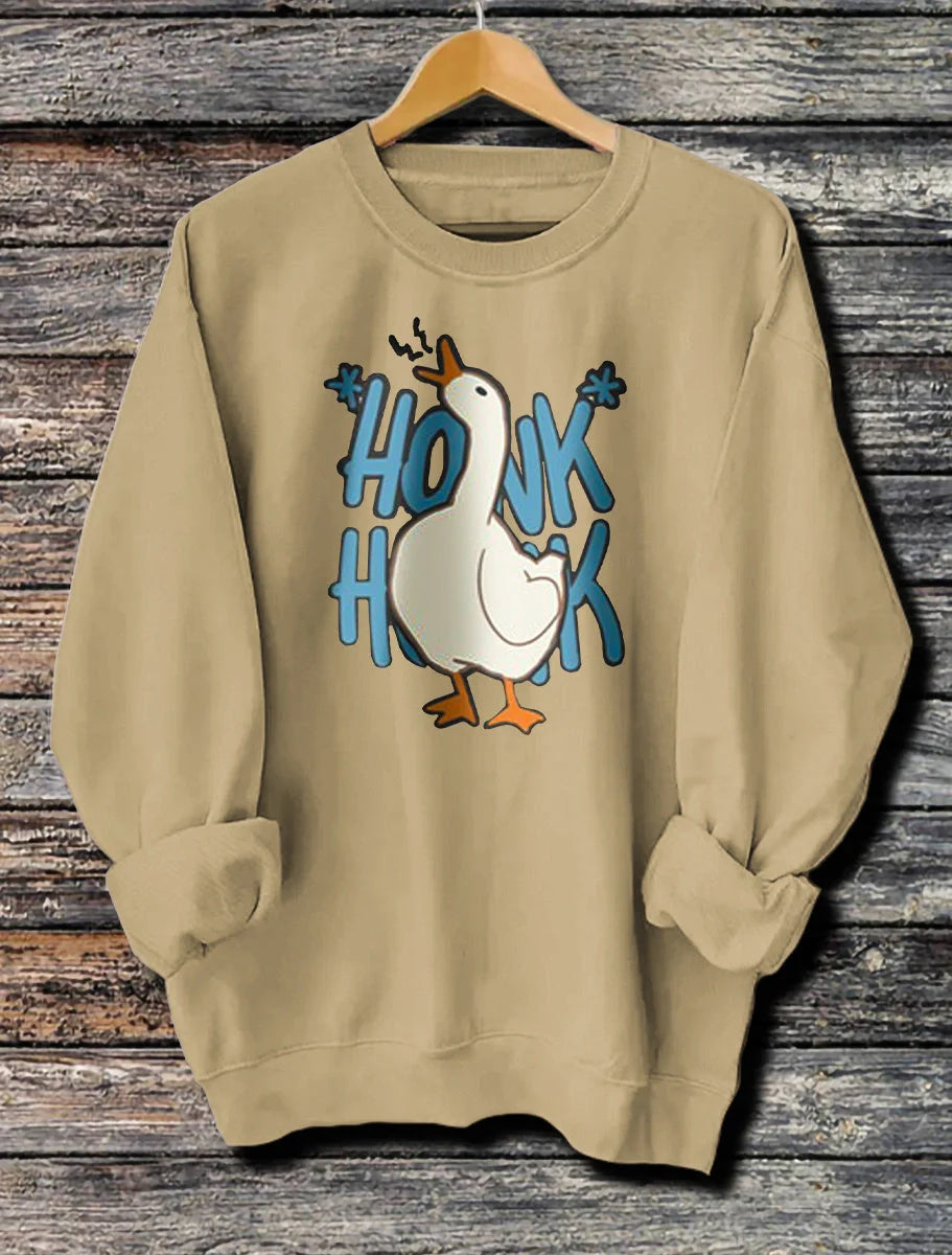 Women's Classic Black Honk Honk Hoodie with a playful graphic print, available in a range of colours and sizes