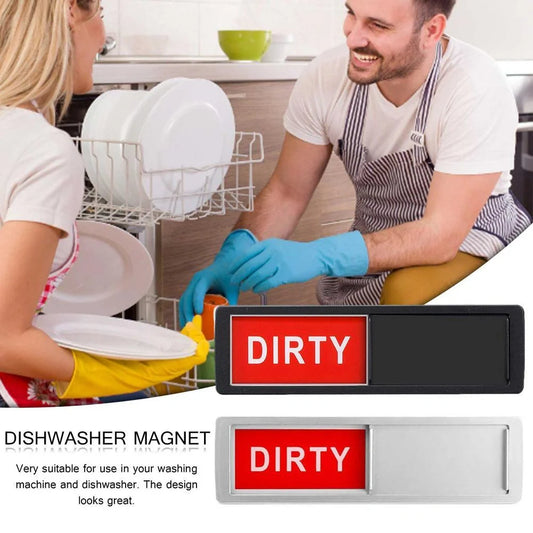 Dishwasher magnet clean dirty sign with adhesive metal plate, waterproof and tear-proof