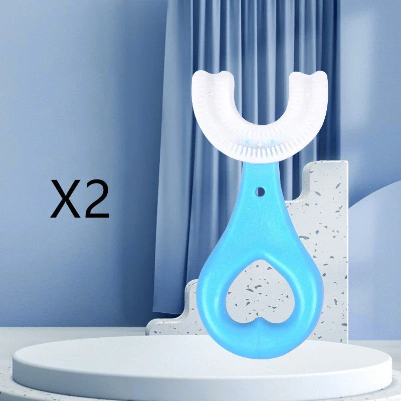 Soft, U-Shaped Children's Toothbrush in Various Vibrant Colors Made of Food-Grade Rubber