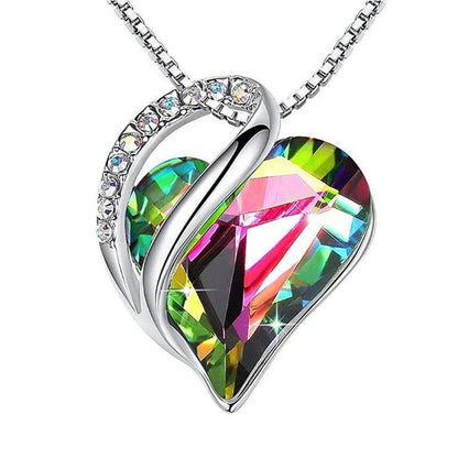 925 silver heart-shaped geometric necklace for women in various colours