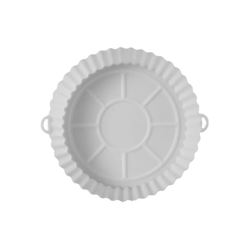 Round silicone baking tray mat for air fryer in various colours
