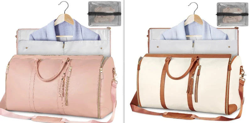 Versatile travel duffel bag for women with waterproof and foldable design, available in various color options