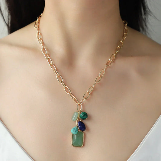 Elegant zinc alloy geometric pendant necklace for women with a unique design