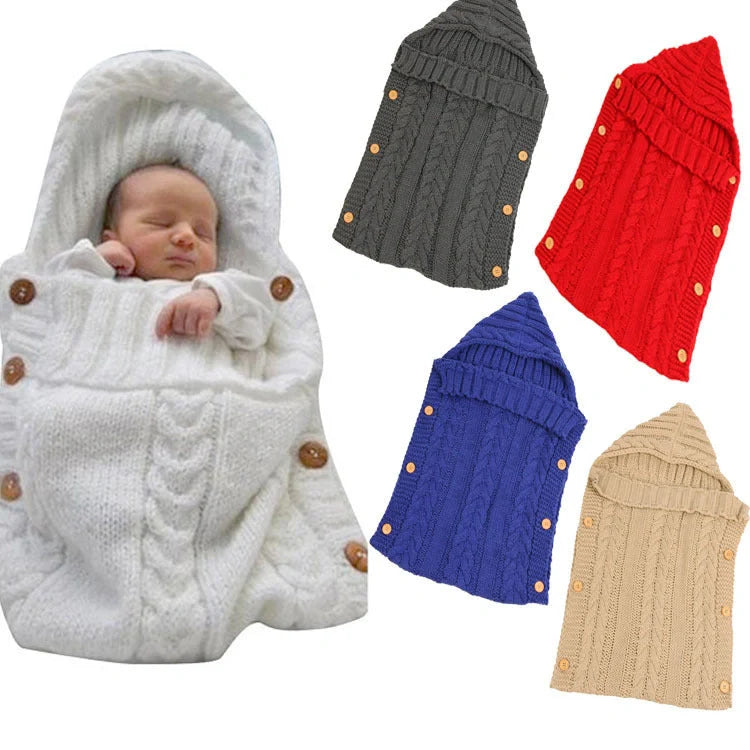 Newborn knit sleeping bag in various colours, size 70x35cm, made from soft acrylic