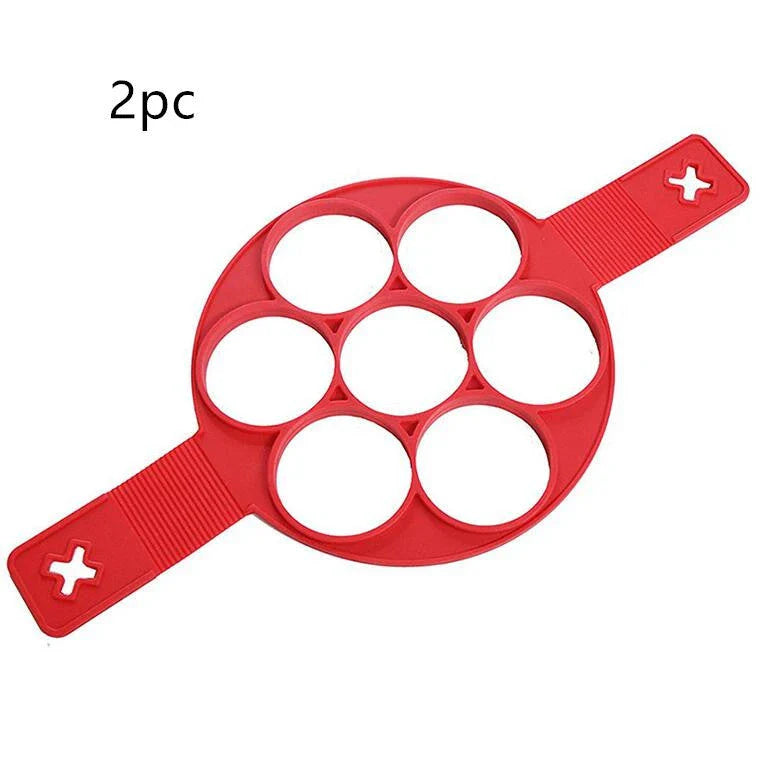 Red Silicone Pancake Mold with Various Shapes for Easily Making Perfect Pancakes at Home