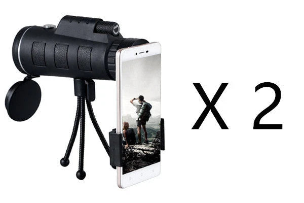 40x60 monocular telescope with compass and phone mount for outdoor adventures, birdwatching, and nature observation