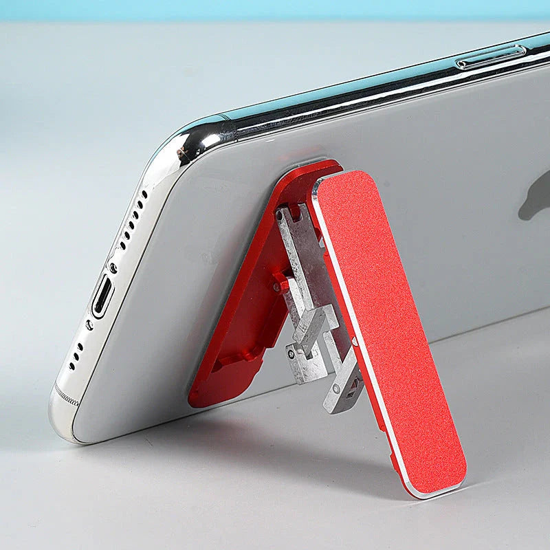 Premium aluminum alloy folding smartphone stand with adjustable viewing angle and one-second unfolding design