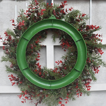 45cm artificial cherry pattern Christmas wreath with LED lights