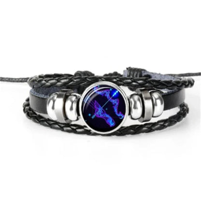 Zodiac Constellation Bracelet with Braided Design for Men, Women, and Kids in Various Colors
