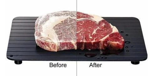 Rapid aluminium defrosting tray for quickly thawing frozen meats, seafood, and other frozen foods