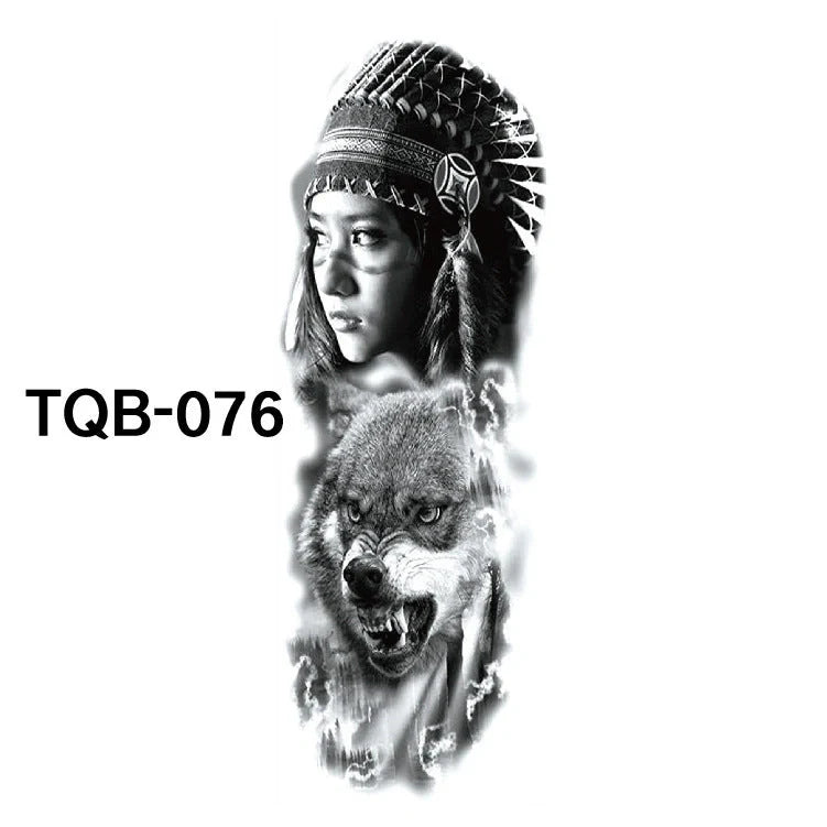 Waterproof Full Arm Tattoo Sticker in various colours for temporary body art