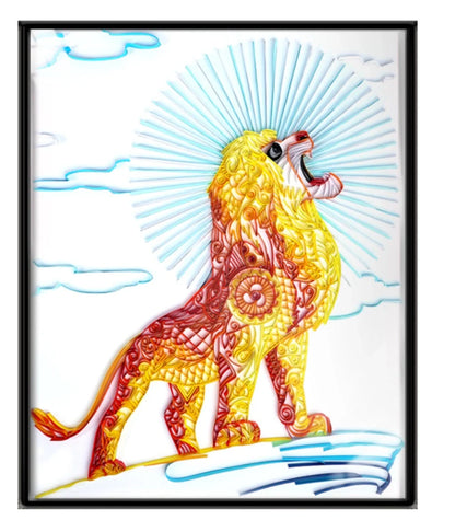 Handmade quilted paper painting craft kit with custom designs and tools included