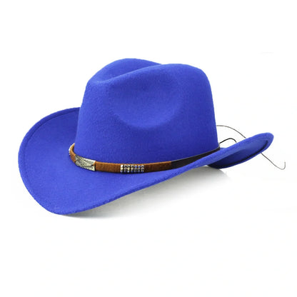 Woolen Denim Cowboy Hat in various colours showcasing European and American style