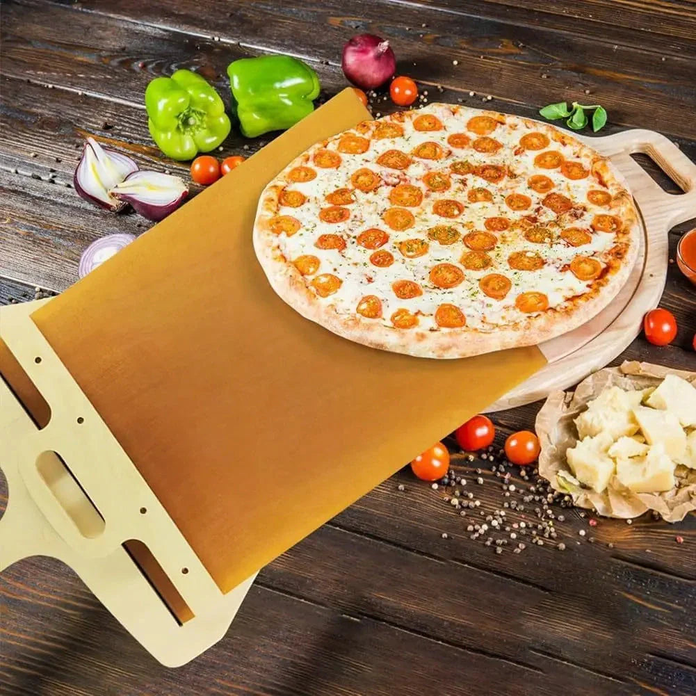 Non-stick sliding pizza shovel with hanging hole for easy storage