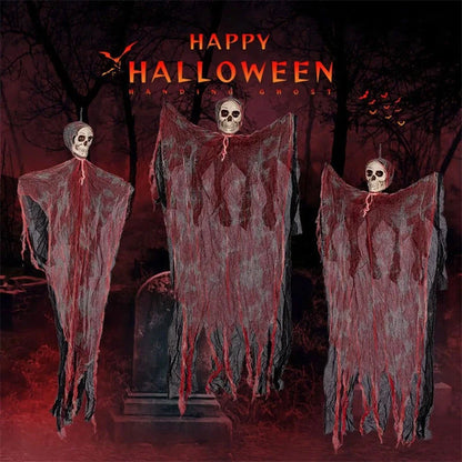 Halloween hanging ghost pendant with dyed blood effect for spooky decorations