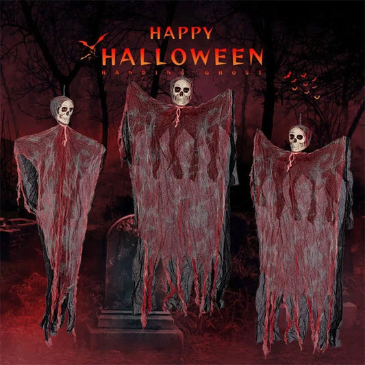 Halloween hanging ghost pendant with dyed blood effect for spooky decorations