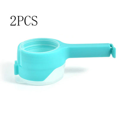 Premium food preservation clip with airtight seal and wide pouring spout to keep snacks fresh