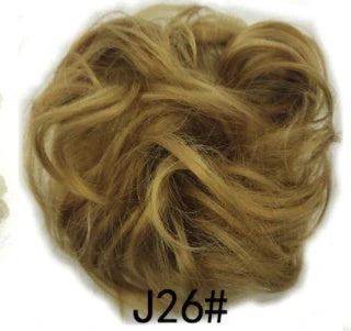 Synthetic wavy curly messy hair bun for women, 12cm diameter, high temperature wire