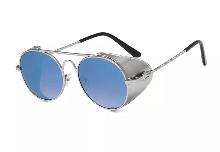 Steampunk sunglasses with UV400 protection and vintage metal frames in various colours