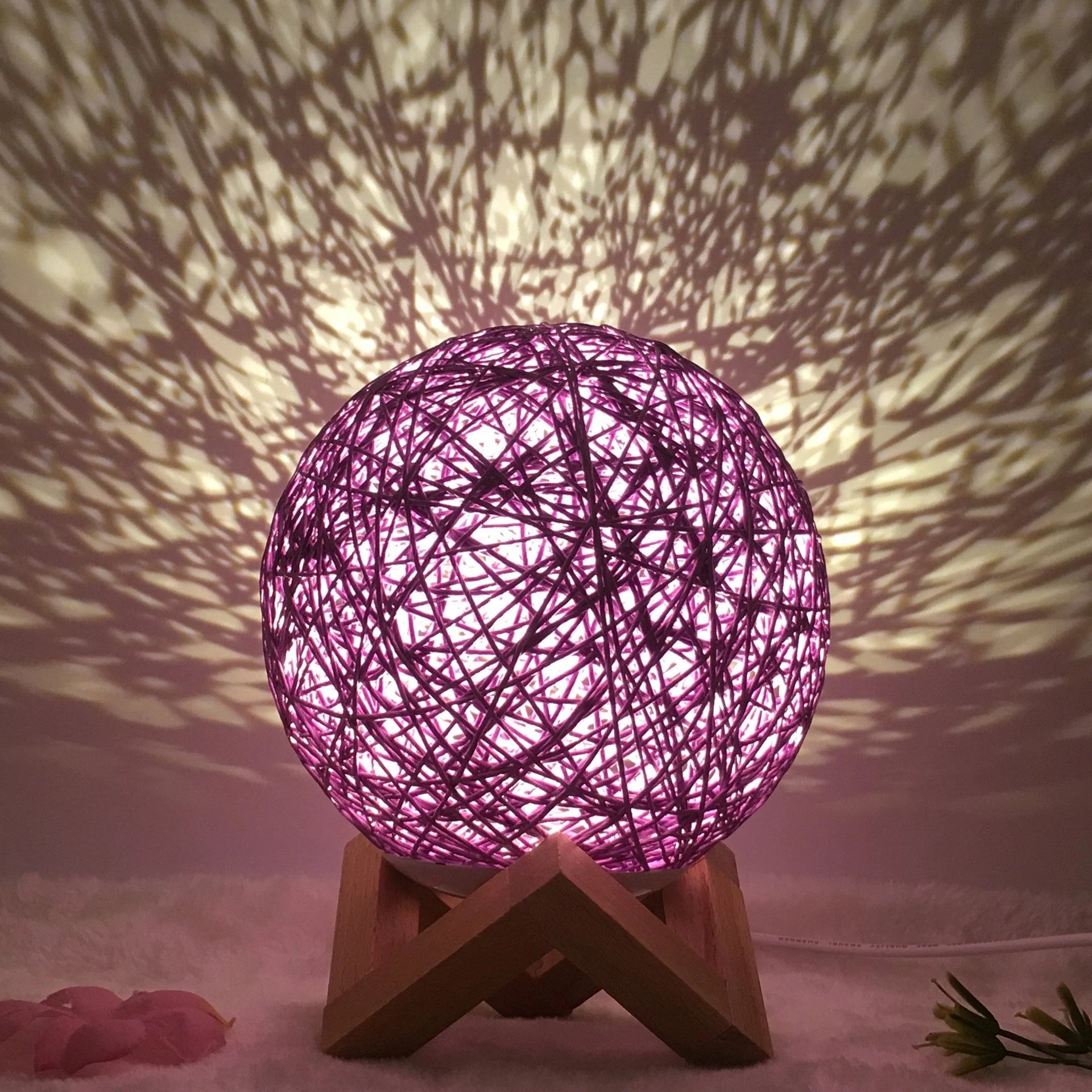 Creative Linen Table Lamp with LED Intelligent USB7 Colour RGB16 Remote Control