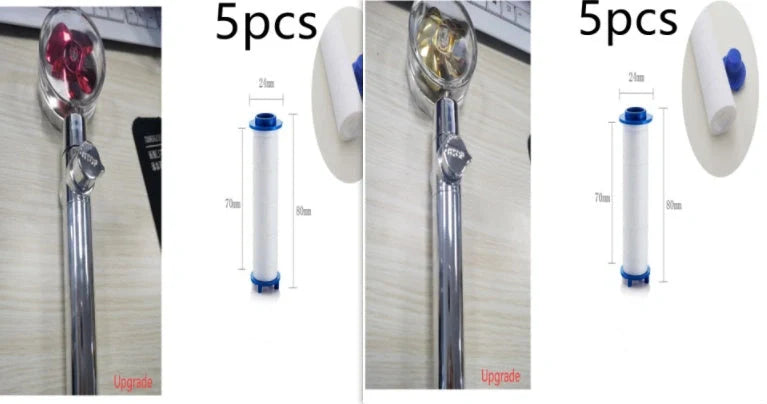 Turbo Propeller Shower Head in various colours with 360-degree fan extension