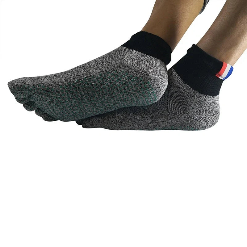 Beach anti-slip socks with five-toe design and silica gel soles for outdoor activities