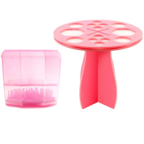 14-hole makeup brush holder in various colours for organising and drying brushes