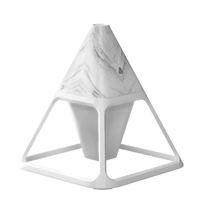 Portable USB air humidifier with night light in white, marble, and wood grain finishes