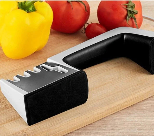 Stainless steel and ABS plastic fast knife sharpener in multiple colours