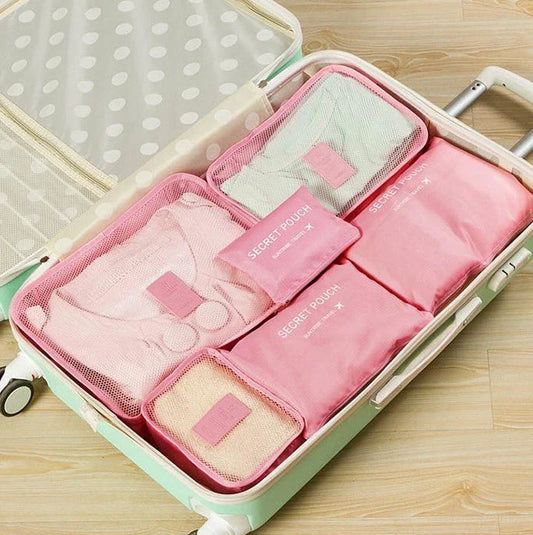 Premium waterproof nylon travel organizer set with mesh panels for easy visibility and organization