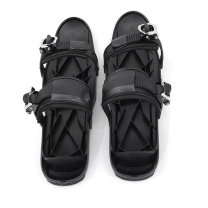 Black adjustable mini short ski skates for freestyle snowboarding